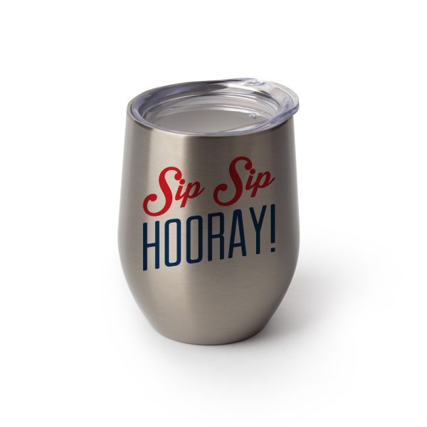 SILVER STAINLESS WINE CUP 12OZ STEMLESS